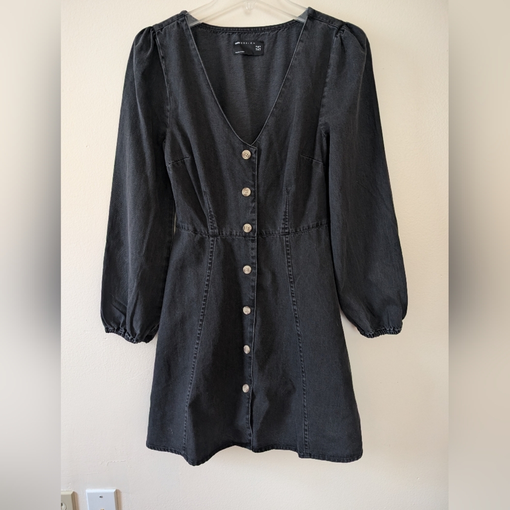 Asos denim blouson sleeve dress